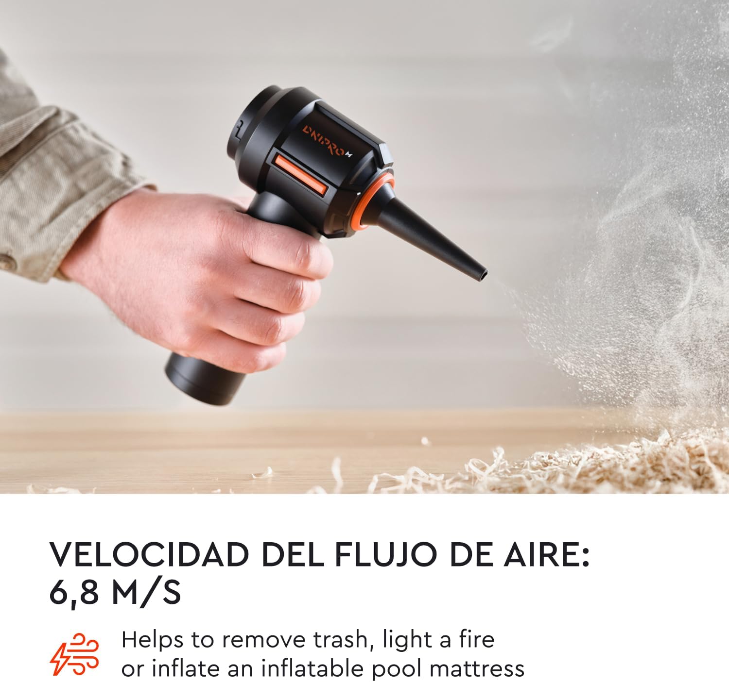 Aspirador de Mano Inalámbrico Dnipro-M VC-10BC – Mini Aspiradora y Soplador 2 en 1 con Motor Brushless, 15 kPa, Filtro HEPA Lavable y Carga USB-C