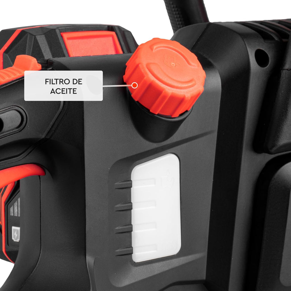 Motosierra a Batería Dnipro-M DCS-201BC 20V – Kit Profesional con Motor Brushless, Espada de 30 cm, Batería Compacta 4Ah (Samsung) y Cargador Rápido