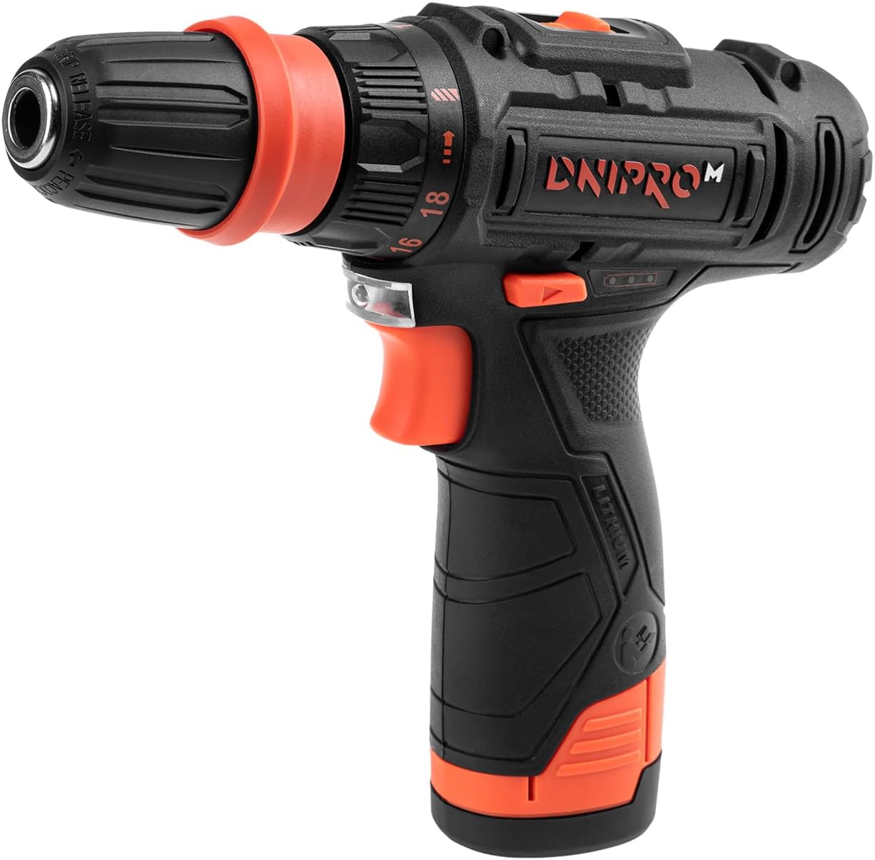 Taladro Atornillador Inalámbrico Dnipro-M CD-12QX 12V – Sistema de Mandril Desmontable Rápido (Quick Exchange), 25 Nm, Kit con 2 Baterías 2Ah, Cargador y Maletín
