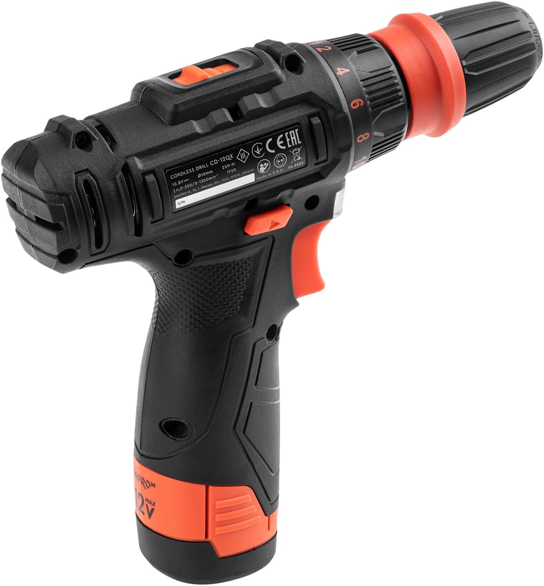 Taladro Atornillador Inalámbrico Dnipro-M CD-12QX 12V – Sistema de Mandril Desmontable Rápido (Quick Exchange), 25 Nm, Kit con 2 Baterías 2Ah, Cargador y Maletín