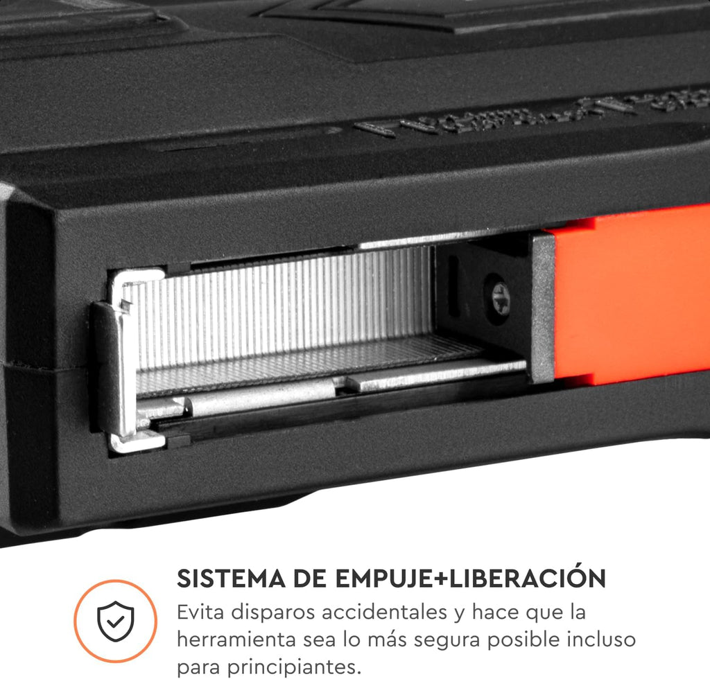 Grapadora inalámbrica Dnipro-M CS-36 para grapas y clavos, con batería Li-Ion y carga USB Type-C