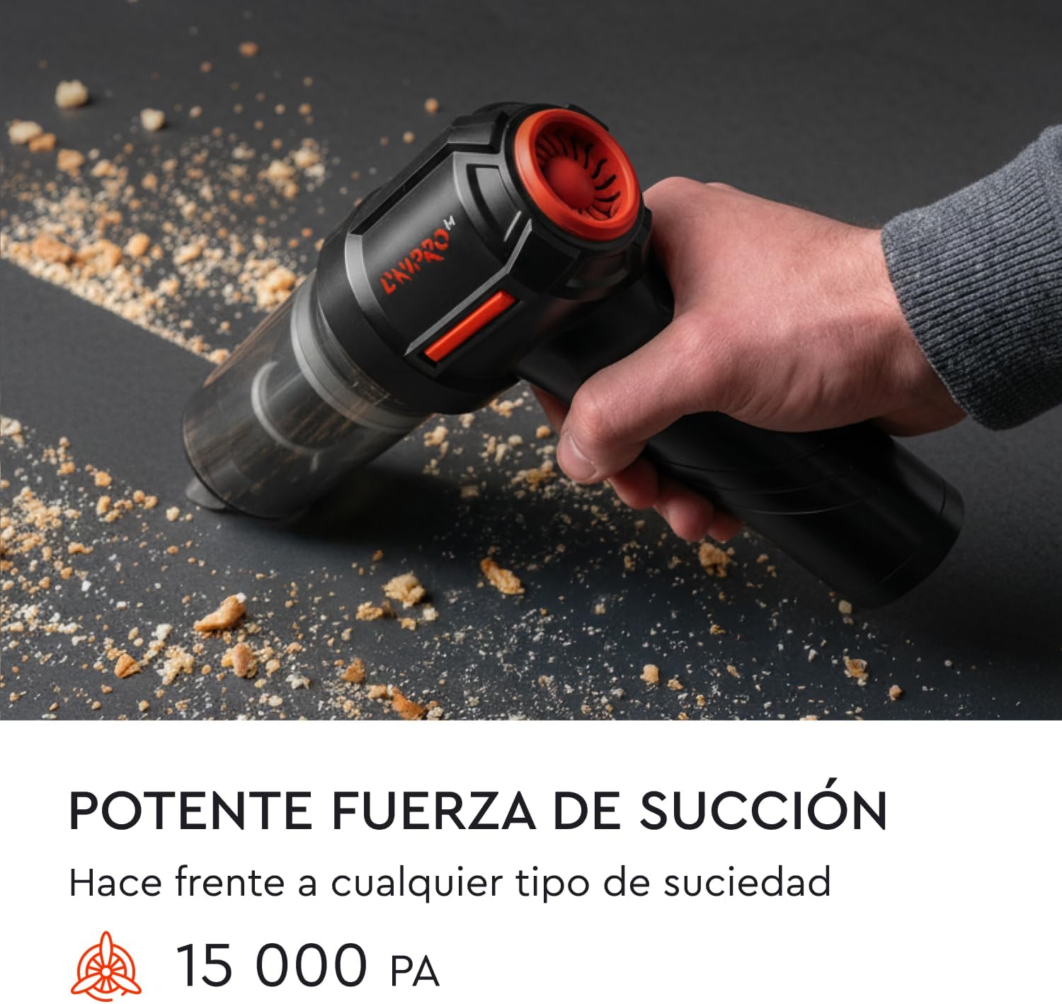 Aspirador de Mano Inalámbrico Dnipro-M VC-10BC – Mini Aspiradora y Soplador 2 en 1 con Motor Brushless, 15 kPa, Filtro HEPA Lavable y Carga USB-C