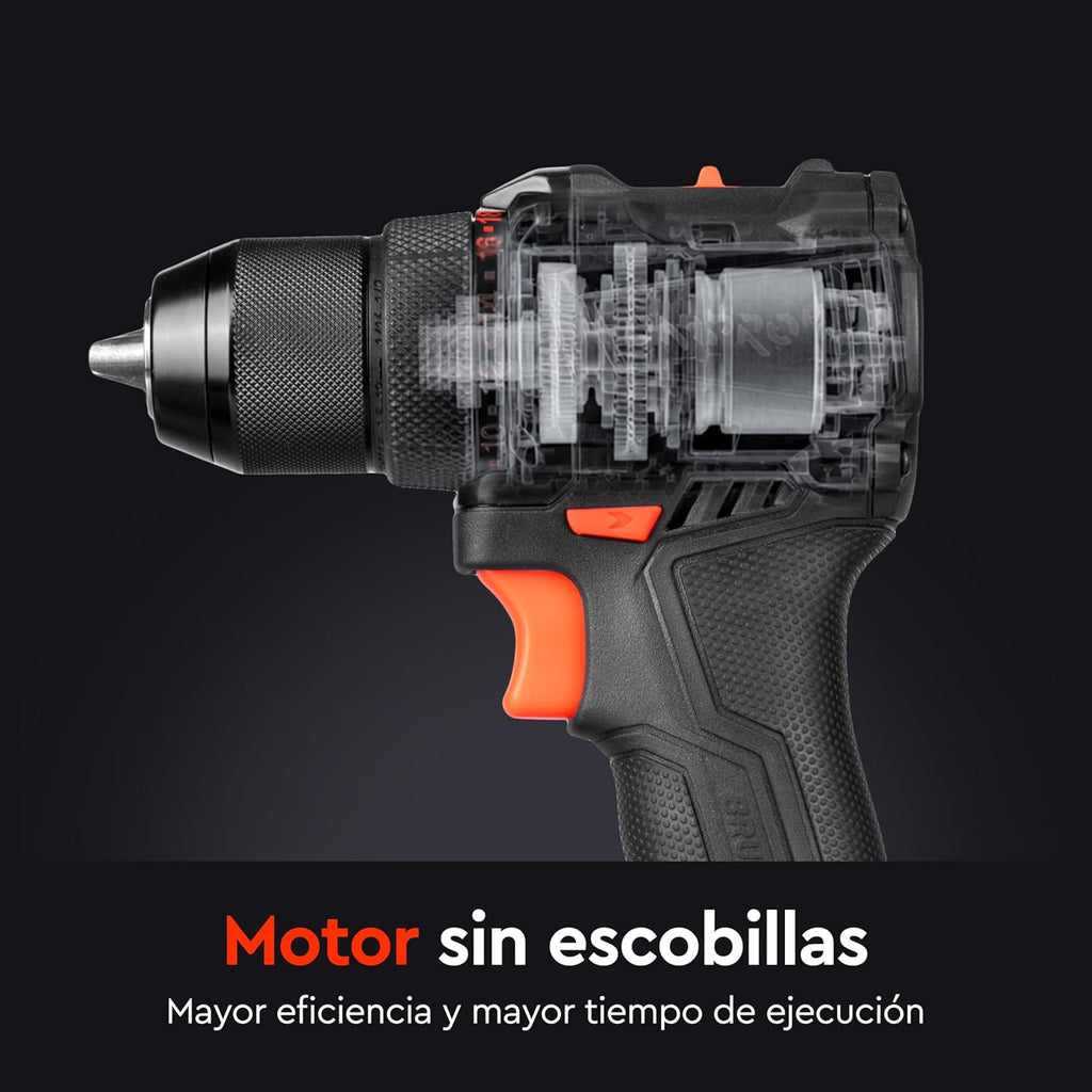 Taladro Atornillador Brushless Dnipro-M CD-200BC KIT 20V – Set Profesional con Sistema Kickback Control, Par de 50 Nm, Batería 2Ah y Cargador Rápido