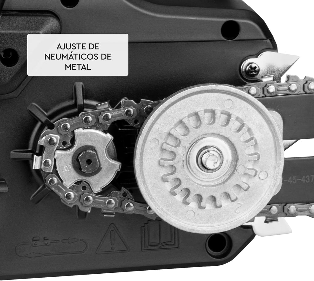 Motosierra a Batería Dnipro-M DCS-201BC 20V – Kit Profesional con Motor Brushless, Espada de 30 cm, Batería Compacta 4Ah (Samsung) y Cargador Rápido
