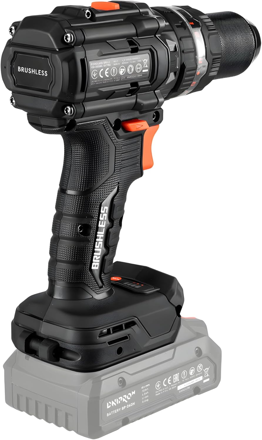 Taladro Atornillador de impacto a Batería Dnipro-M CD-202BC ULTRA 20V – Kit Profesional con Motor Brushless, Par de 160 Nm, Batería Compacta 4Ah (Samsung) y Cargador Rápido