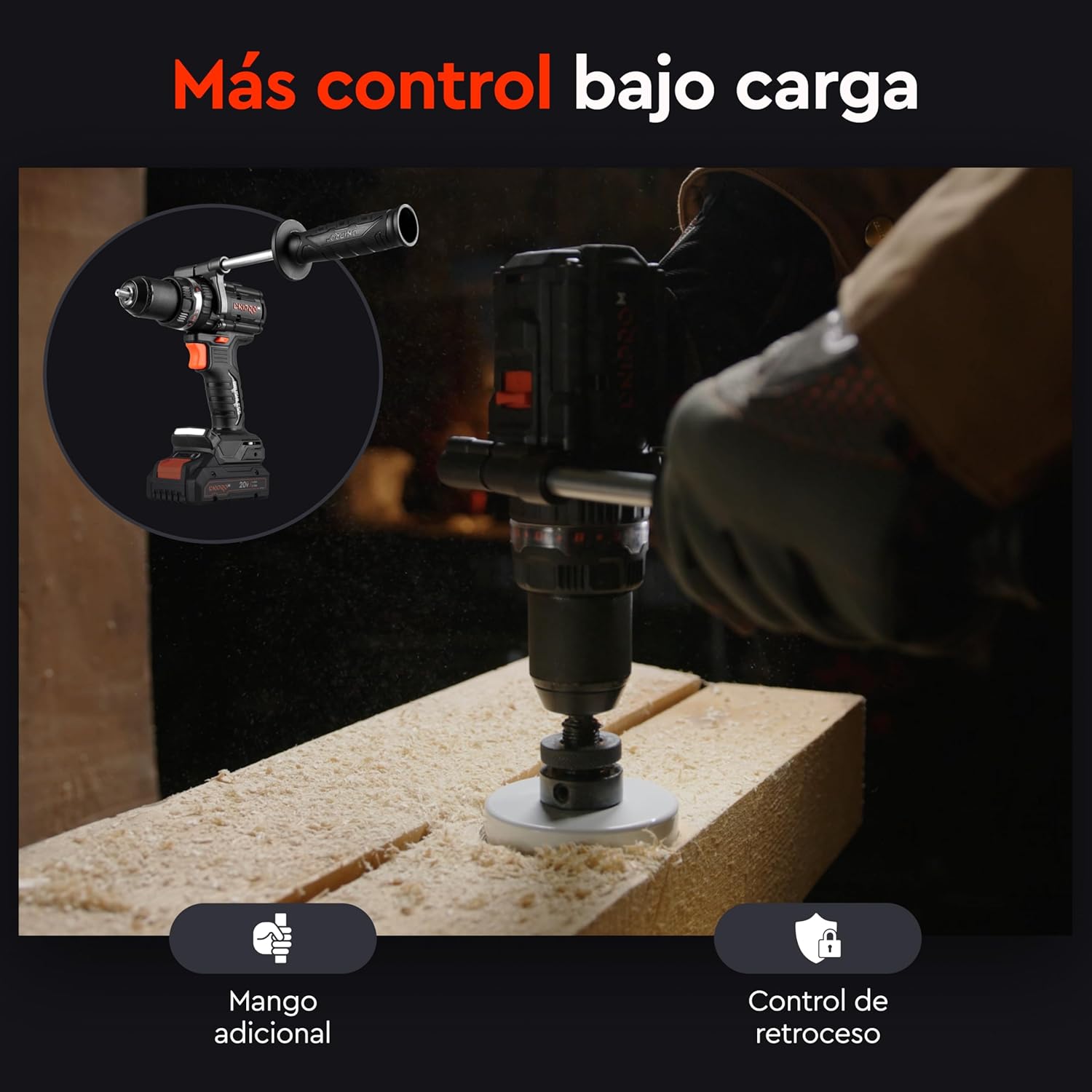 Taladro Atornillador de impacto a Batería Dnipro-M CD-202BC ULTRA 20V – Kit Profesional con Motor Brushless, Par de 160 Nm, Batería de Alta Capacidad 4Ah y Cargador Rápido