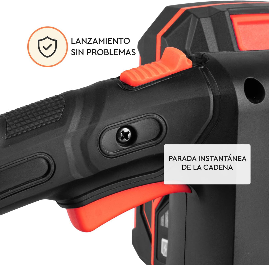 Motosierra a Batería Dnipro-M DCS-201BC 20V – Kit Profesional con Motor Brushless, Espada de 30 cm, Batería Compacta 4Ah (Samsung) y Cargador Rápido
