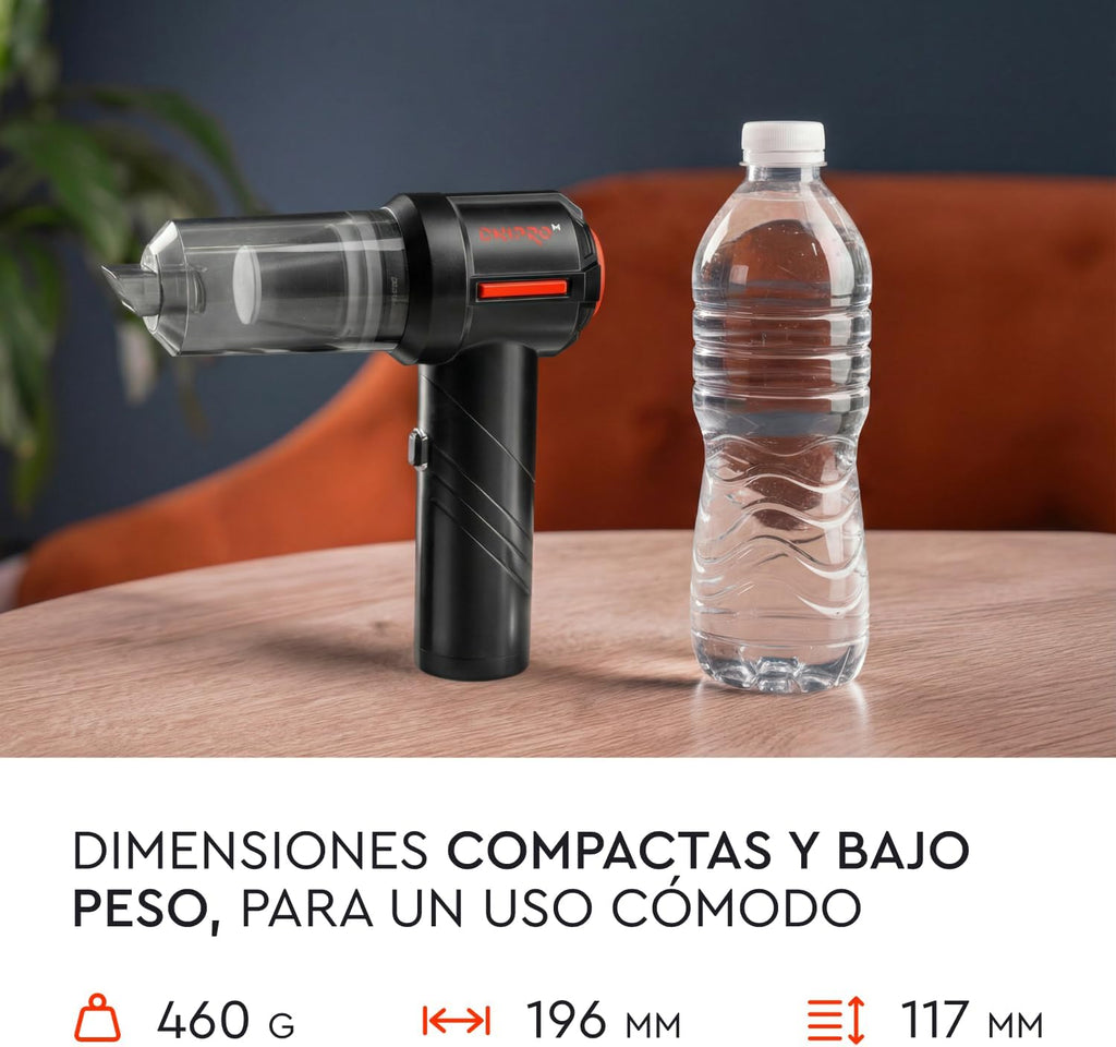 Aspirador de Mano Inalámbrico Dnipro-M VC-10BC – Mini Aspiradora y Soplador 2 en 1 con Motor Brushless, 15 kPa, Filtro HEPA Lavable y Carga USB-C