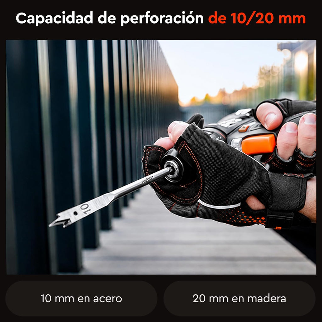 Taladro Atornillador Inalámbrico Dnipro-M CD-12CX Compact 12V – Diseño Ultra-Compacto de 164 mm, 30 Nm, Bloqueo de Husillo y Maletín con 2 Baterías de 2Ah