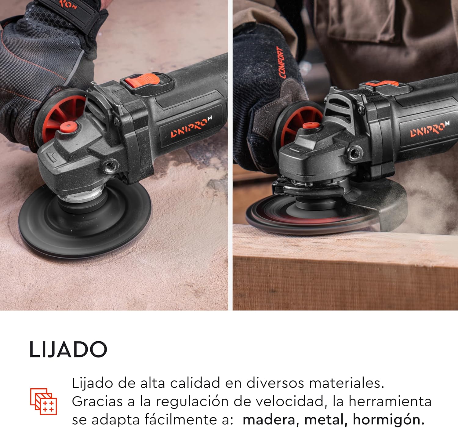 Amoladora Angular a Batería Dnipro-M DGA-201BC Ultra 20V – Motor Brushless, Kit con Batería de 4Ah y Cargador Rápido
