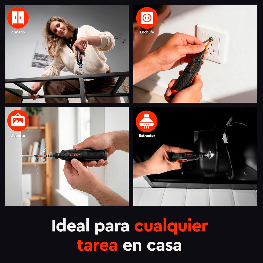 Destornillador Eléctrico Inalámbrico Dnipro-M CSD-36X 3.6V – Doble Modo (1.2/8 Nm), USB-C, Luz LED y Kit de Puntas