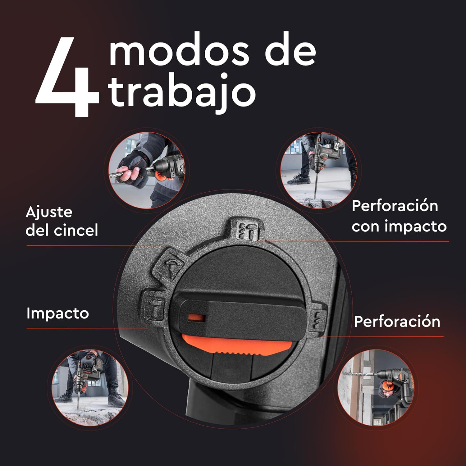 Martillo Perforador a Batería Dnipro-M DHR-202BC Ultra 20V – Motor Brushless, Energía de Impacto 2.3J, Kit con Batería 4Ah y Cargador