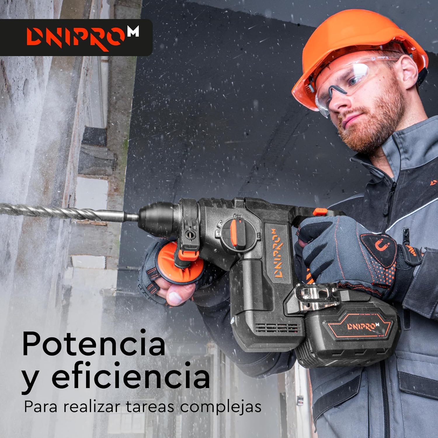 Martillo Perforador a Batería Dnipro-M DHR-202BC Ultra 20V – Motor Brushless, Energía de Impacto 2.3J, Kit con Batería 4Ah y Cargador