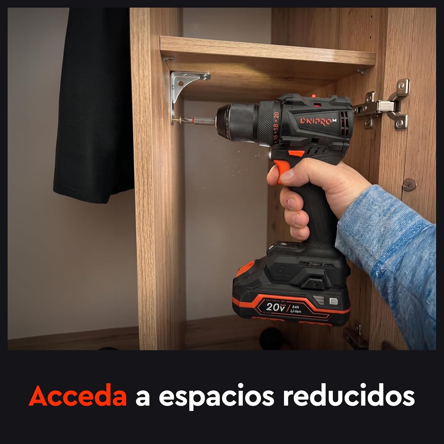Taladro Atornillador Brushless Dnipro-M CD-200BC KIT 20V – Set Profesional con Sistema Kickback Control, Par de 50 Nm, Batería 2Ah y Cargador Rápido