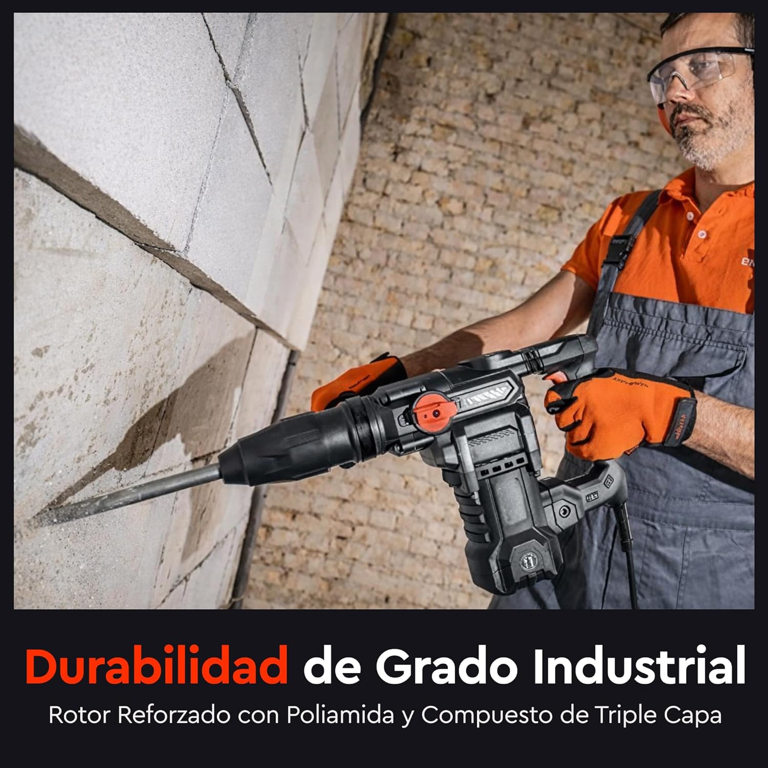Martillo Perforador y Demoledor Profesional Dnipro-M BH-30 1400W – Sistema Heavy Duty SDS-Max, Fuerza de Impacto de 9 J, Regulador de Velocidad y Maletín