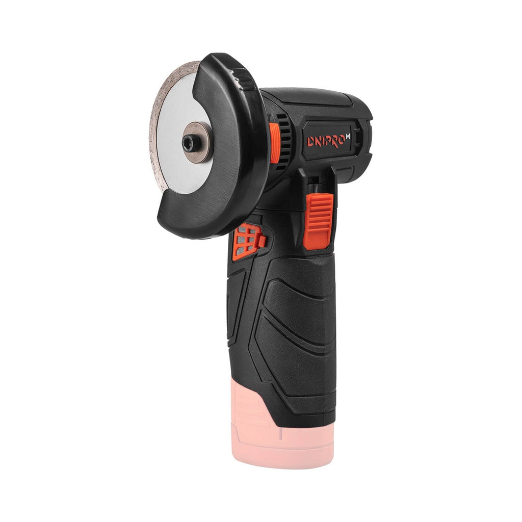 Mini Amoladora Angular a Batería Dnipro-M CG-12BC Ultra 12V – Kit Profesional con Motor Brushless, Disco de 76 mm, Batería 2Ah y Cargador Rápido