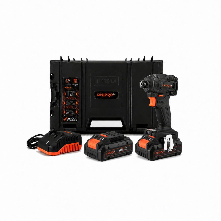 Dnipro-M | Atornillador de impacto a batería 20V DTD-201BC Ultra - Kit Midl Pro 4Ah