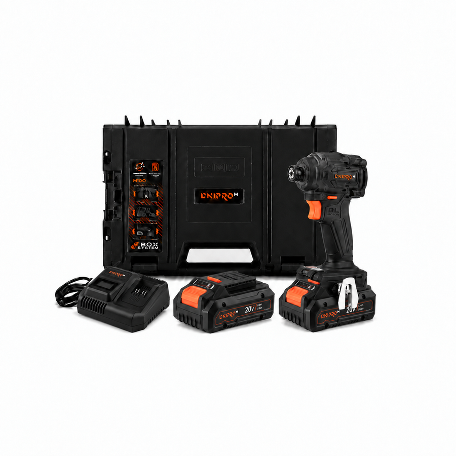 Dnipro-M | Atornillador de impacto a batería 20V DTD-201BC Ultra - Kit Pro 4Ah