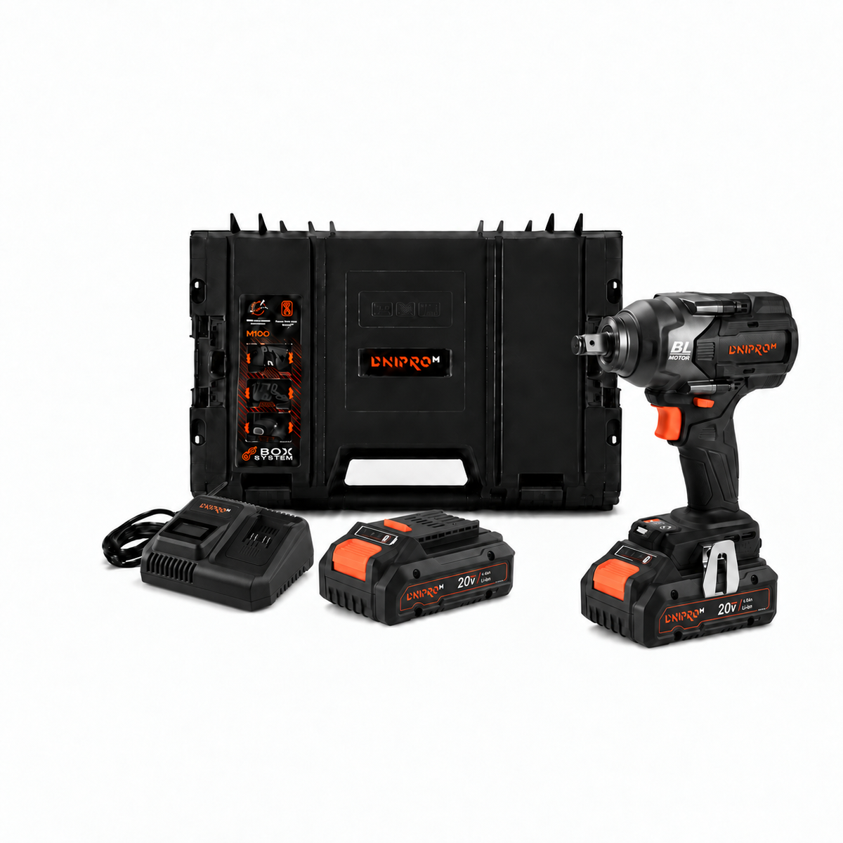 Dnipro-M | Llave de impacto a batería 20V 600 Nm DTW-202BC Ultra - Kit Pro 4Ah