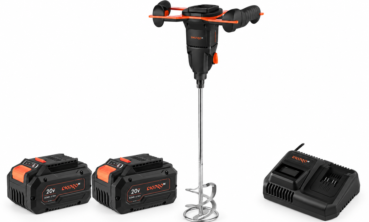 Dnipro-M | Mezclador a batería 20V DBM-200BC - Kit batería 8Ah