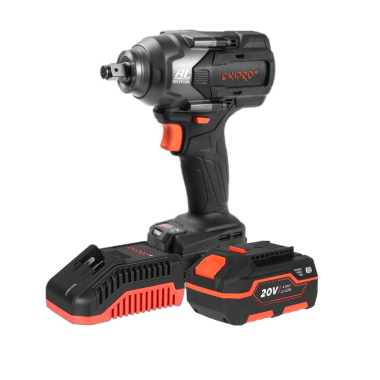 Dnipro-M | Llave de impacto a batería 20V 600 Nm DTW-202BC Ultra - Kit batería 4Ah y cargador rápido