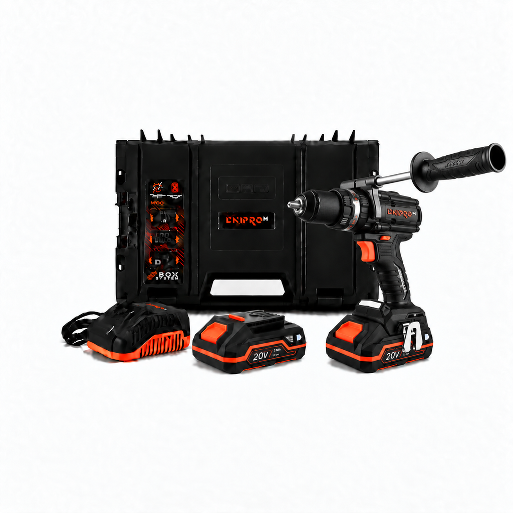 Dnipro-M | Taladro percutor a batería 20V CD-202BC Ultra - Kit 2 baterías 2Ah