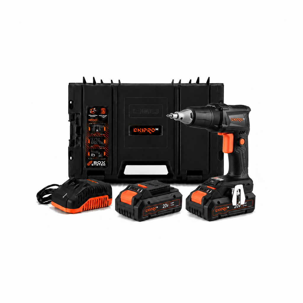 Dnipro-M | Atornillador para pladur a batería 20V DSD-201BCA - Kit Midl Pro 4Ah