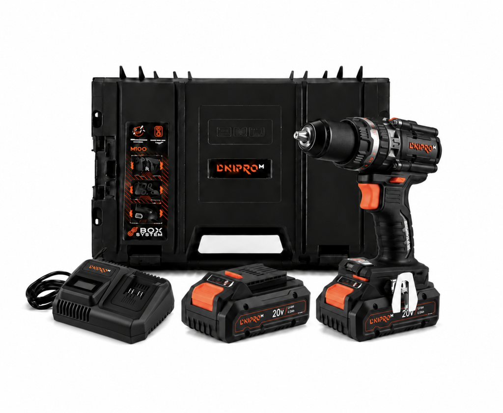 Dnipro-M | Taladro percutor a batería 20V CD-202BC Ultra - Kit Pro 4Ah