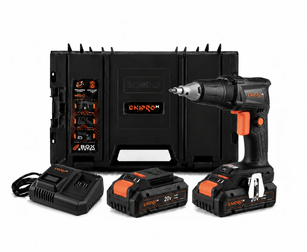 Dnipro-M | Atornillador para pladur a batería 20V DSD-201BCA - Kit Pro 4Ah