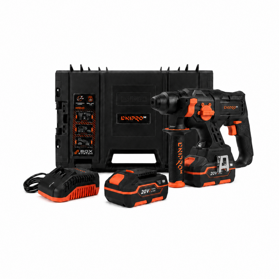 Dnipro-M | Martillo perforador a batería 20V DHR-201BC Compact - Kit batería 4Ah