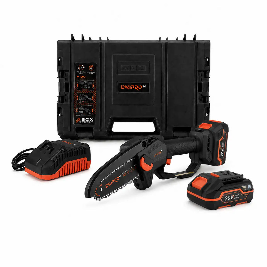 Dnipro-M | Mini motosierra a batería 20V DMS-200BC - Kit batería 2Ah
