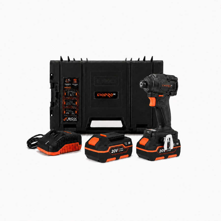 Dnipro-M | Atornillador de impacto a batería 20V DTD-201BC Ultra - Kit 2 baterías 4Ah