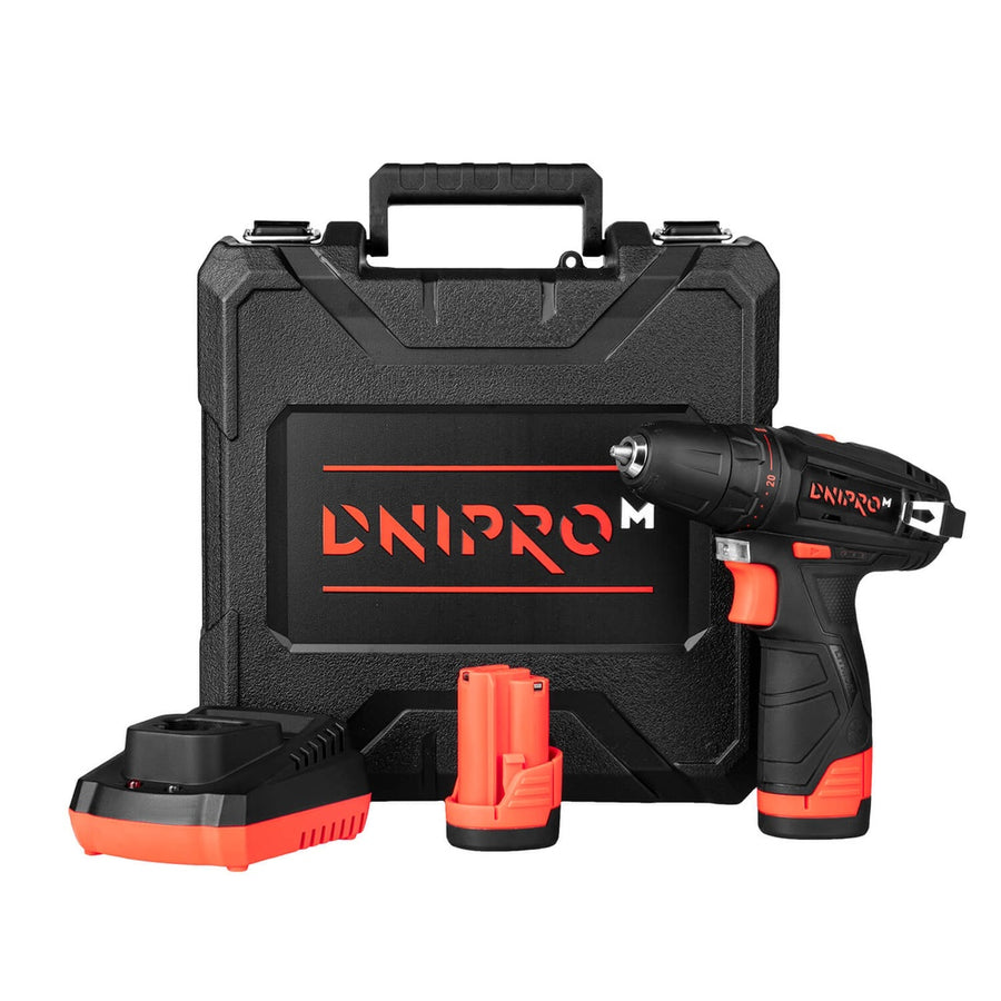 Dnipro-M | Taladro atornillador a batería 12V 30 Nm CD-12CX Compact - Kit 2 baterías 2Ah y maletín
