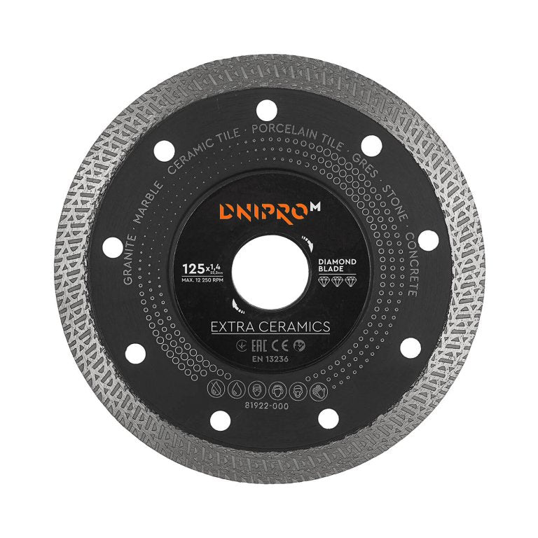 Disco de Corte Diamantado Ultra Delgado Dnipro-M Extra-Ceramics – Diámetro 125 mm