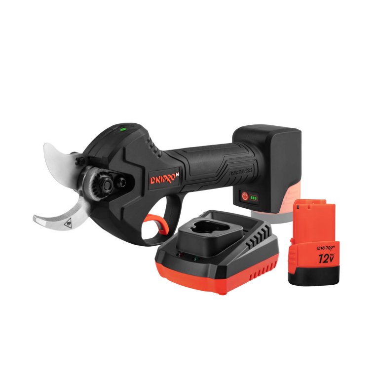 Dnipro-M | Tijeras de podar a batería 12V PS-12BC - Kit batería 2Ah y cargador rápido