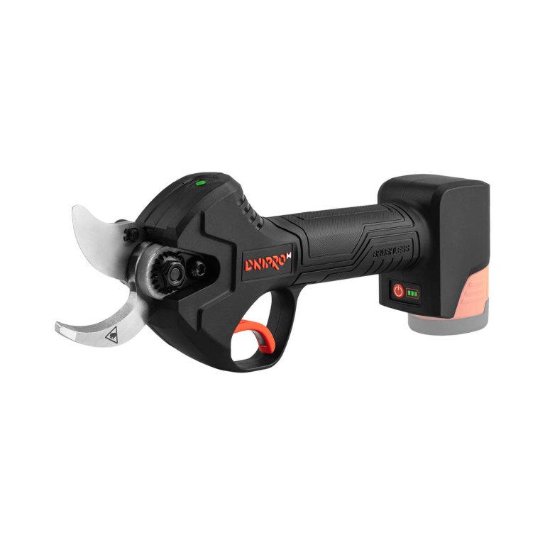 Tijeras de Podar a Batería Dnipro-M PS-12BC 12V – Kit Profesional con Motor Brushless, Cuchillas de Acero Japonés SK5, Sensor de Seguridad Anti-Corte, Batería 2Ah y Cargador Rápido