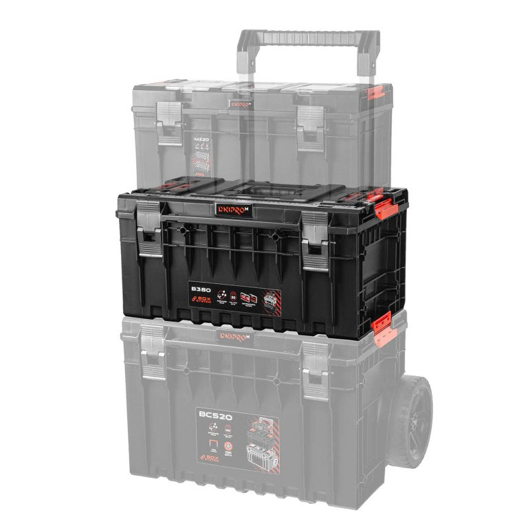 Caja de Herramientas Modular de Gran Capacidad Dnipro-M S-Box B380 – Volumen 38L, Carga Interna 50 kg