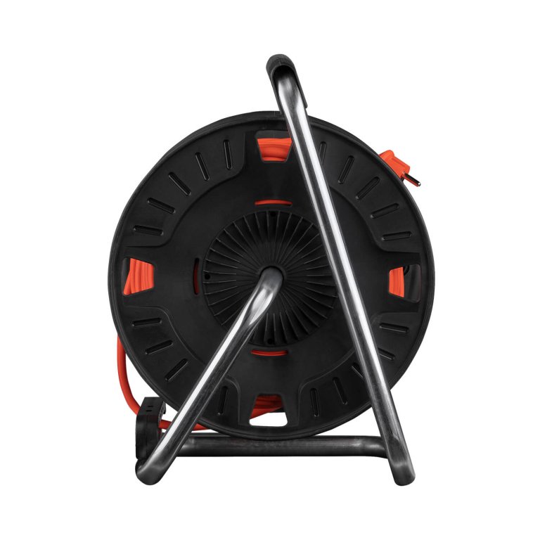 Alargador eléctrico en carrete Dnipro-M SE4 3x1,5 mm² 40 m con 4 tomas, IP44 y protección térmica