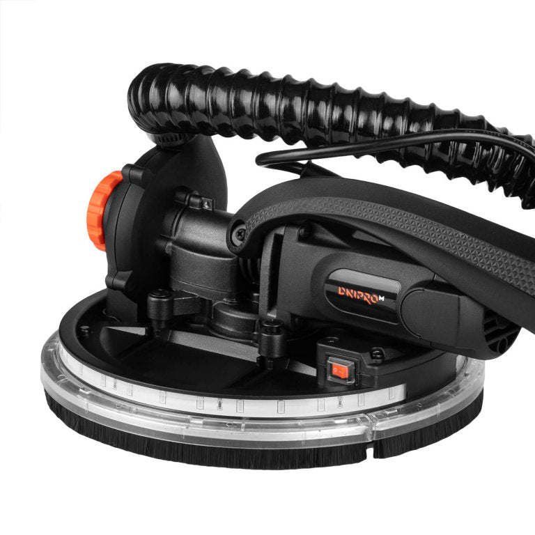 Lijadora de Pared y Techo Profesional Dnipro-M WS-225S – Potencia 820W, Disco de 225 mm, Brazo Telescópico Reducido de 1.65m, Luz LED 360°, 6 Velocidades y Extracción de Polvo