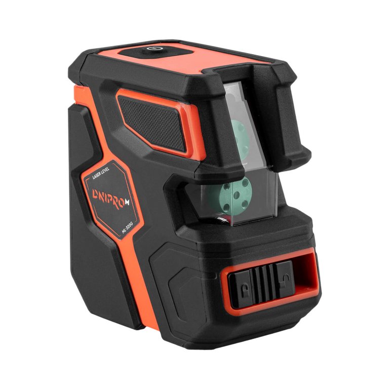 Nivel Láser Verde Autonivelante Dnipro-M ML-320G – 2 Líneas Cruzadas, Alcance de 30m, Precisión de ±0.3 mm/m, Batería de 2600 mAh Recargable por USB-C y Soporte Magnético