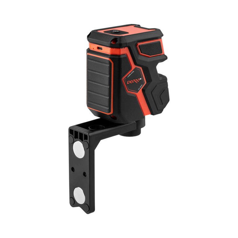 Nivel Láser Verde Autonivelante Dnipro-M ML-320G – 2 Líneas Cruzadas, Alcance de 30m, Precisión de ±0.3 mm/m, Batería de 2600 mAh Recargable por USB-C y Soporte Magnético