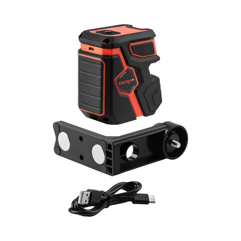 Nivel Láser Verde Autonivelante Dnipro-M ML-320G – 2 Líneas Cruzadas, Alcance de 30m, Precisión de ±0.3 mm/m, Batería de 2600 mAh Recargable por USB-C y Soporte Magnético
