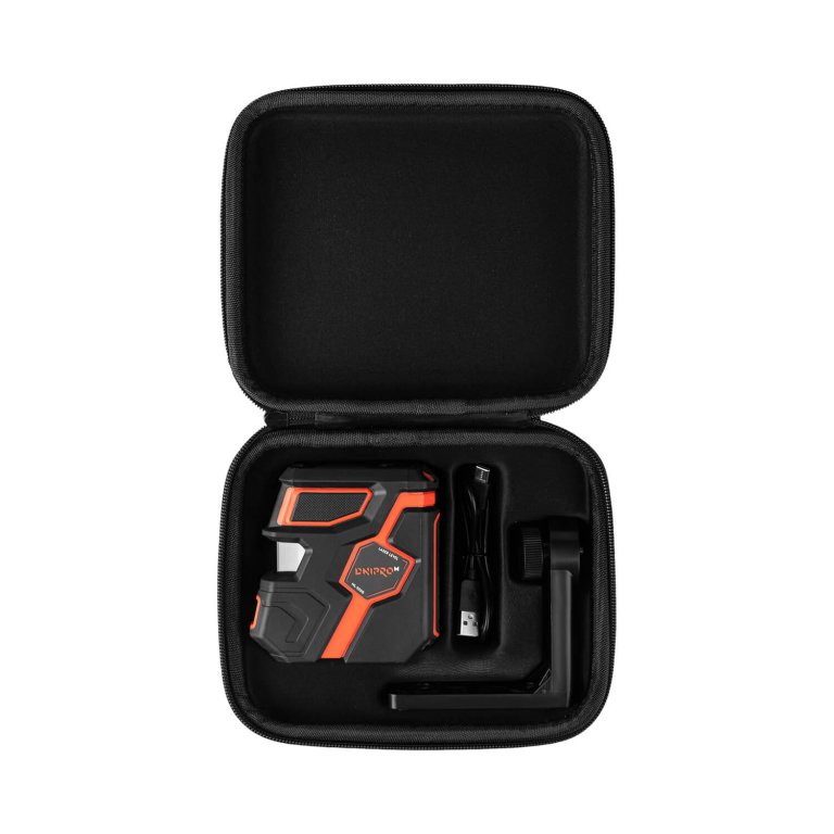 Nivel Láser Verde Autonivelante Dnipro-M ML-320G – 2 Líneas Cruzadas, Alcance de 30m, Precisión de ±0.3 mm/m, Batería de 2600 mAh Recargable por USB-C y Soporte Magnético