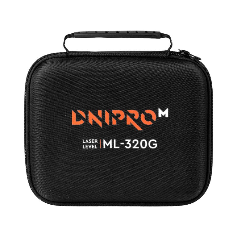 Nivel Láser Verde Autonivelante Dnipro-M ML-320G – 2 Líneas Cruzadas, Alcance de 30m, Precisión de ±0.3 mm/m, Batería de 2600 mAh Recargable por USB-C y Soporte Magnético