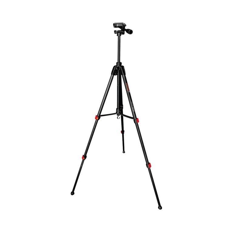 Trípode Profesional para Nivel Láser Dnipro-M FD-170 – Altura Máxima de 1.7m, Mecanismo de Elevación, Rosca de 1/4", Burbuja de Nivel y Bolsa de Transporte