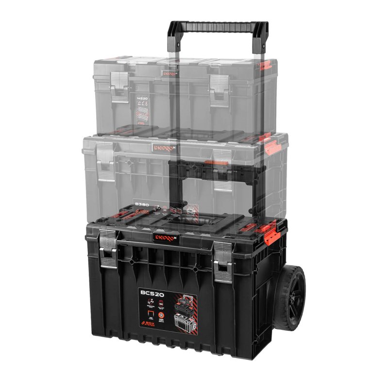 Caja de Herramientas con Ruedas Modular Dnipro-M S-Box BC520 – Gran Capacidad de 52L