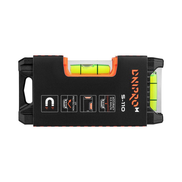 Mini Nivel de Burbuja Magnético de Bolsillo Dnipro-M S-110 – Longitud 110 mm