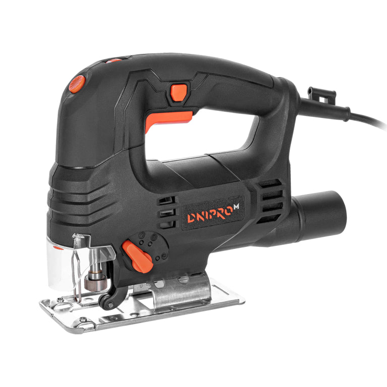 Sierra de Calar Eléctrica Dnipro-M JS-65LX – Potencia 650W, Sistema de Cambio Rápido Quick Lock, Acción Pendular de 4 Etapas, Capacidad de Corte 65mm en Madera y Soplador de Polvo
