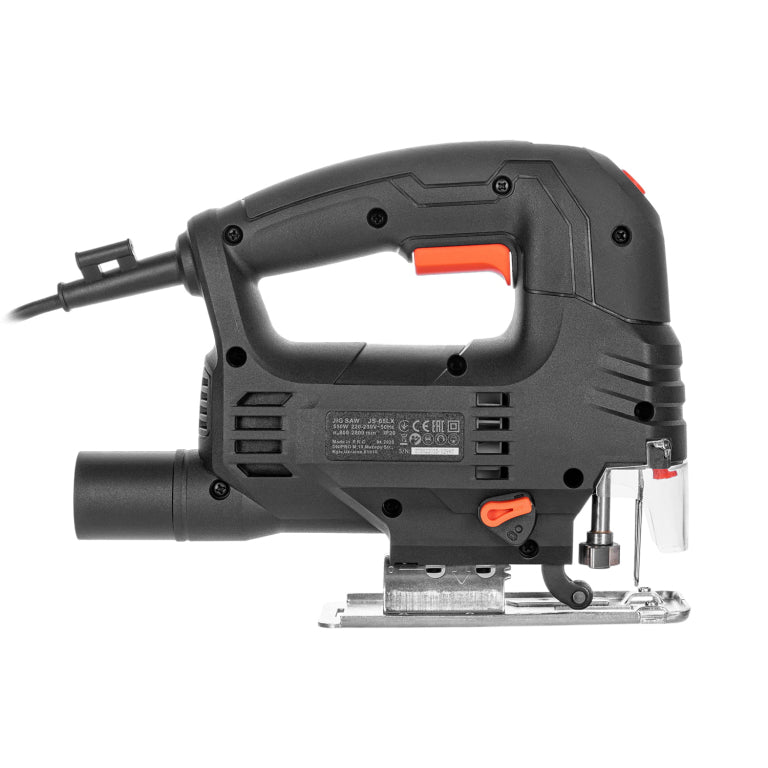 Sierra de Calar Eléctrica Dnipro-M JS-65LX – Potencia 650W, Sistema de Cambio Rápido Quick Lock, Acción Pendular de 4 Etapas, Capacidad de Corte 65mm en Madera y Soplador de Polvo