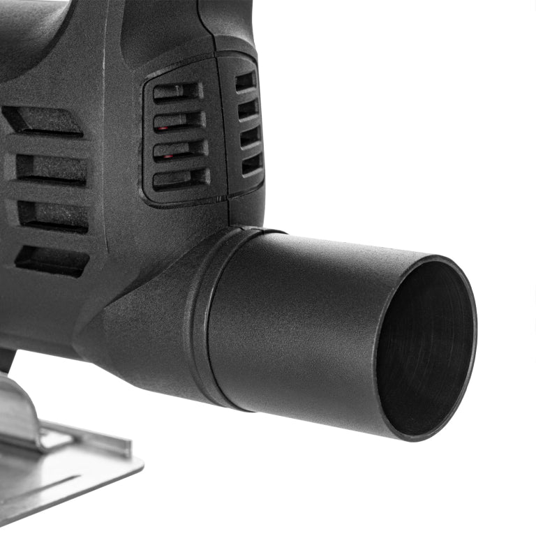 Sierra de Calar Eléctrica Dnipro-M JS-65LX – Potencia 650W, Sistema de Cambio Rápido Quick Lock, Acción Pendular de 4 Etapas, Capacidad de Corte 65mm en Madera y Soplador de Polvo